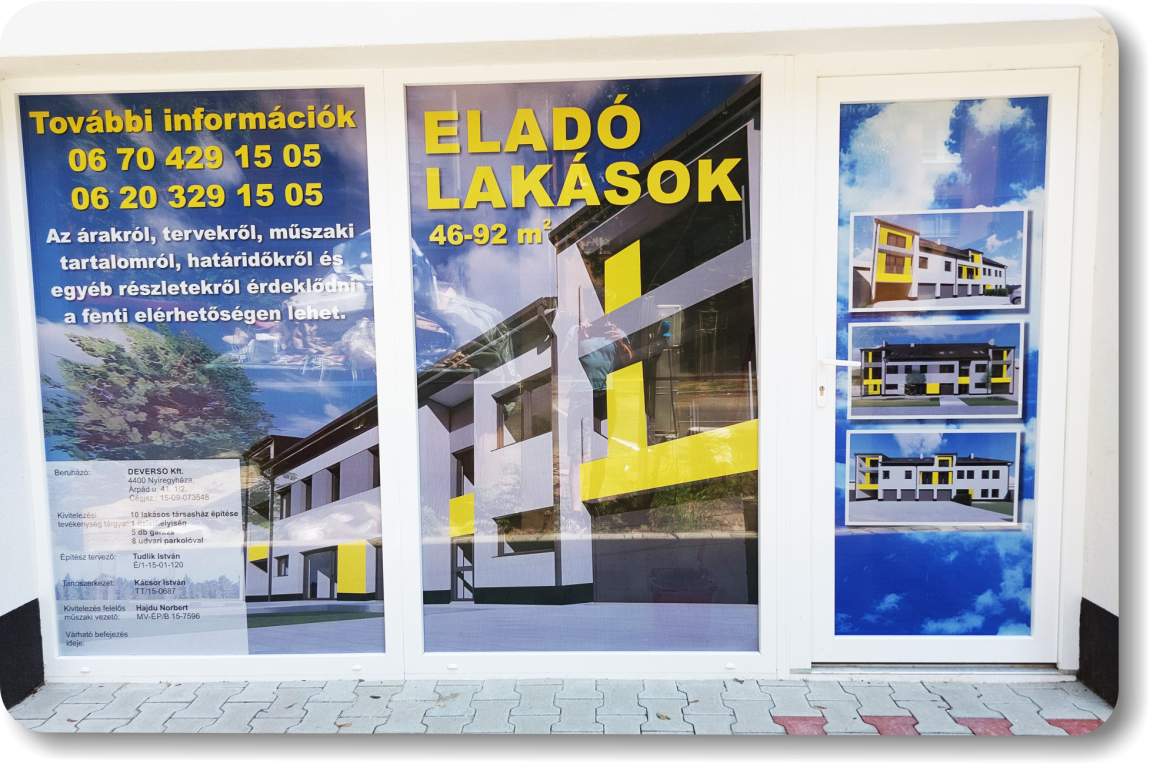 Perforált ablakmatrica